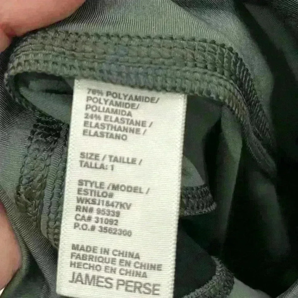 JAMES PERSE Y/OSEMITE  Green Black Wave Patch Leggings Sz 1 Small NWT new - Picture 7 of 8